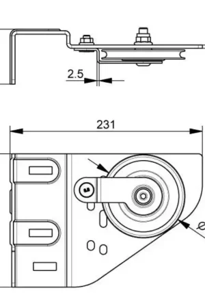 Authentique Poulie diamètre 100mm avec support pour porte sectionnelle