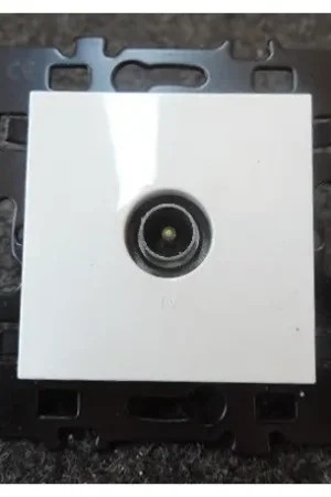 Prix Promo Prise TV simple 9.52mm avec enjoliveur blanc (sans plaque) ESPRIT EUR‘OHM 61864