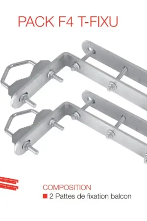 Pack de fixation pour antenne parabole sur balcon acier galvanisé PACK F4 TELEFUNKEN Bon Plan