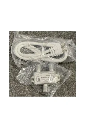 Coupleur TV/SAT + cable antenne longueur 1m embout F mâle/mâle blanc TELEFUNKEN Offre Du Jour