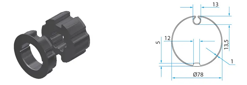 ADAPTATEUR NEXTMODE TM2 45 POUR TUBE ROND 78 AVEC OGIVE Vente Directe