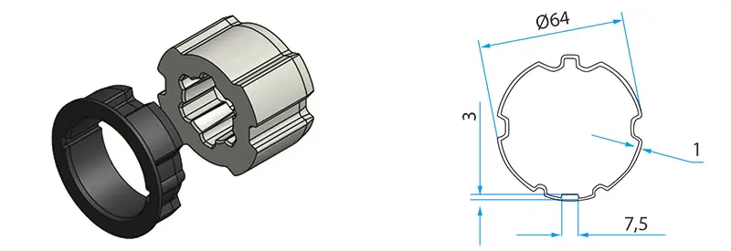 ADAPTATEUR NEXTMODE TM2 45 POUR TUBE ZF64 Haute Qualité