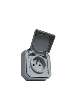 Meilleure Vente Plexo Prise double 2P+T encastré Gris - 069831L