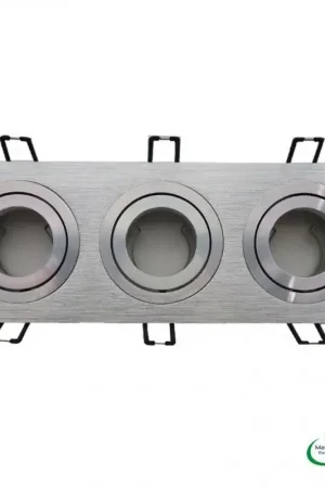 Meilleure Vente Spot Morena Carré Triple Alu Orientable 90x260mm - GTV OP-OPRKW3-80