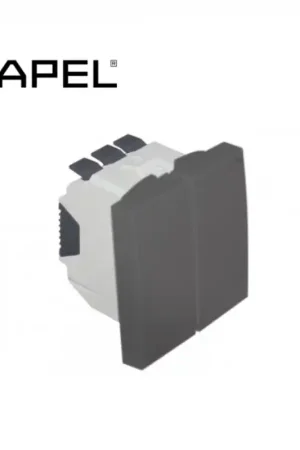 Dernier Modèle Poussoir double va-et-vient de persienne 2 modules noir mat